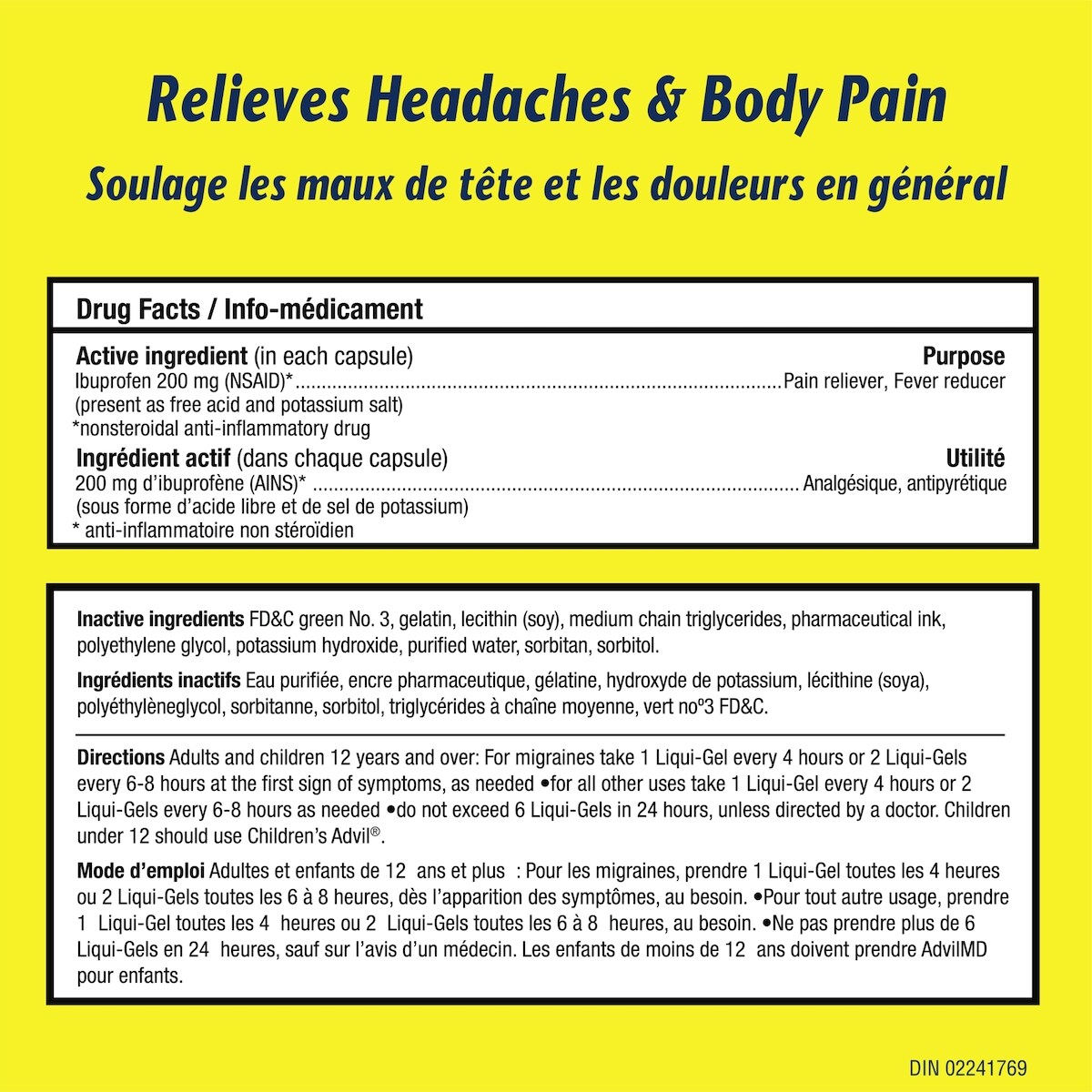 Advil Regular Strength Liqui-Gels Ibuprofen Capsules for Headaches and Pain Relief, 200 mg
