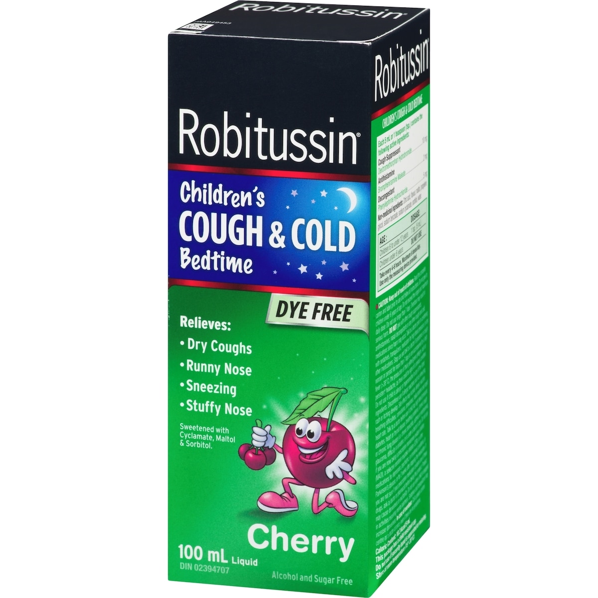 Robitussin pour Enfants Toux et Rhume Bonne Nuit Liquide Cerise 100 ml