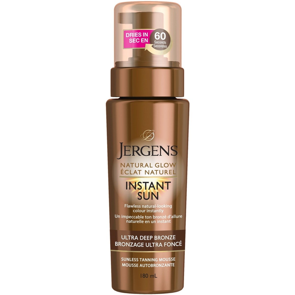 Jergens Natural Glow Instant Sun Sunless Tanning Mousse 180 mL
