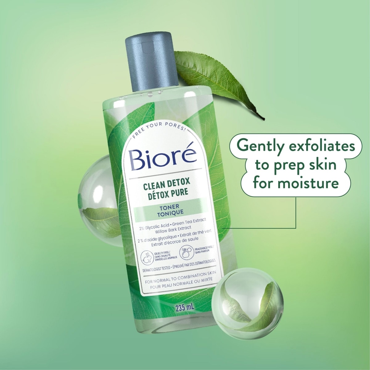 Tonique Détox Pure de Bioré, Pour Peau normale ou Mixte