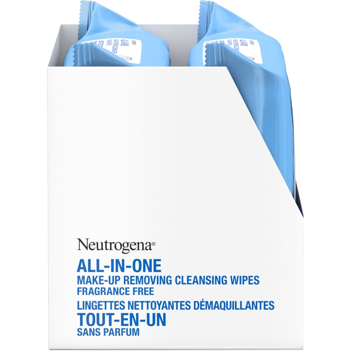 Lingettes nettoyantes démaquillantes Tout-en-un non parfumées pour le visage, compostables, composées de fibres végétales, Duo écono