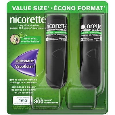 Vaporisateur À La Nicotine Nicorette Vapoéclair, Aide Pour Cesser De Fumer, Menthe, 1 Mg, Emballage Duo