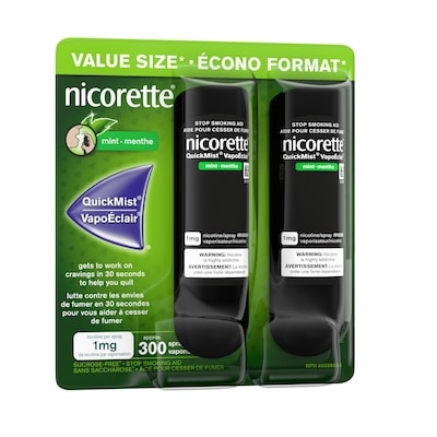 Vaporisateur À La Nicotine Nicorette Vapoéclair, Aide Pour Cesser De Fumer, Menthe, 1 Mg, Emballage Duo 3