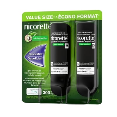 Vaporisateur À La Nicotine Nicorette Vapoéclair, Aide Pour Cesser De Fumer, Menthe, 1 Mg, Emballage Duo 6