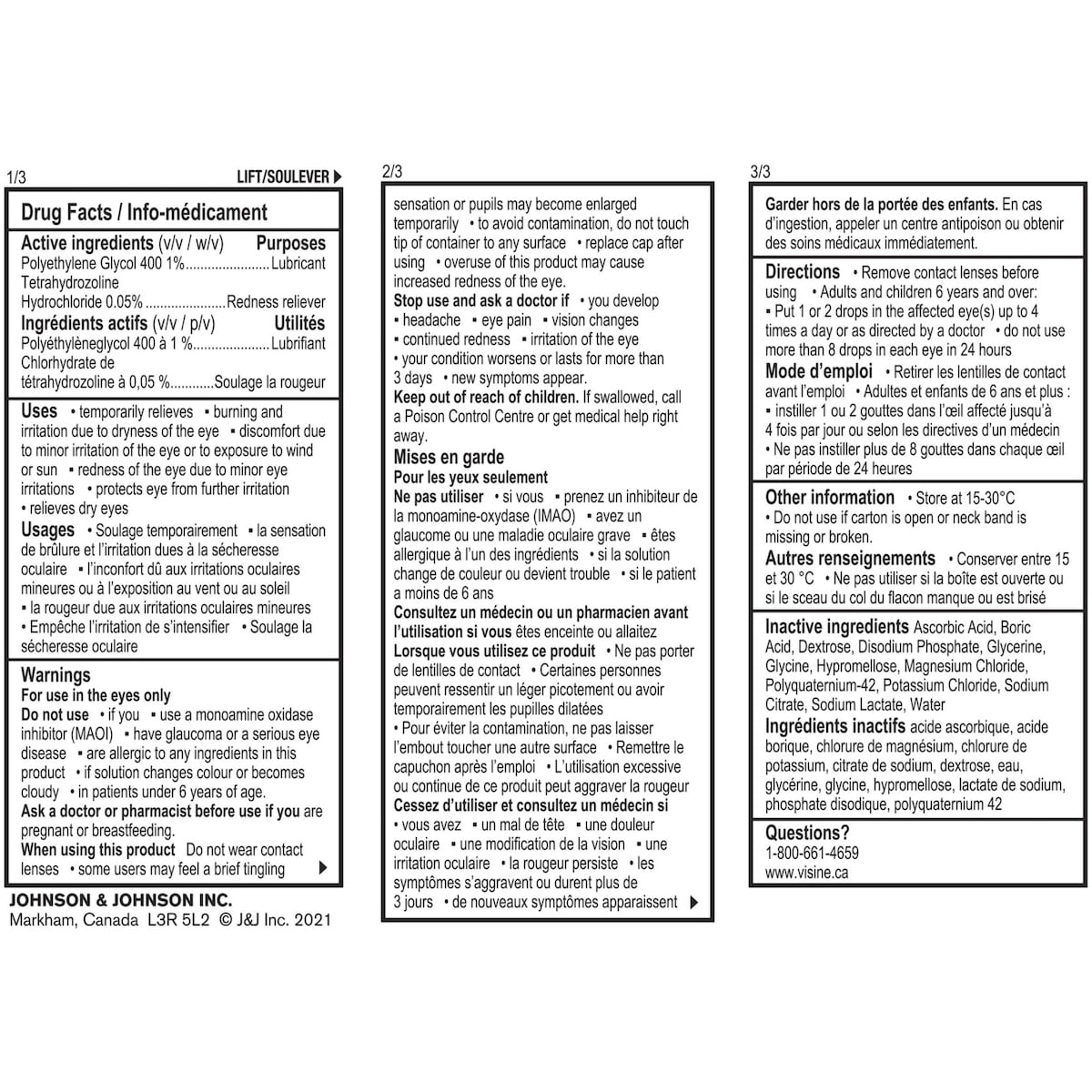Triple Action Eye Drops - Polyethylene Glycol, Hydrochloride - Dry Eyes, Red Eye, Strained Eyes, Tired Eyes