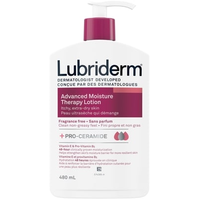 Advanced Moisture Therapy Lotion, Vitamin E, Pro- Vitamin B5, Pro Ceramide, Dry Skin, Fragrance Free