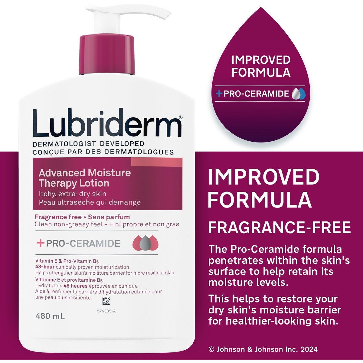 Advanced Moisture Therapy Lotion, Vitamin E, Pro-Vitamin B5, Pro Ceramide, Dry Skin