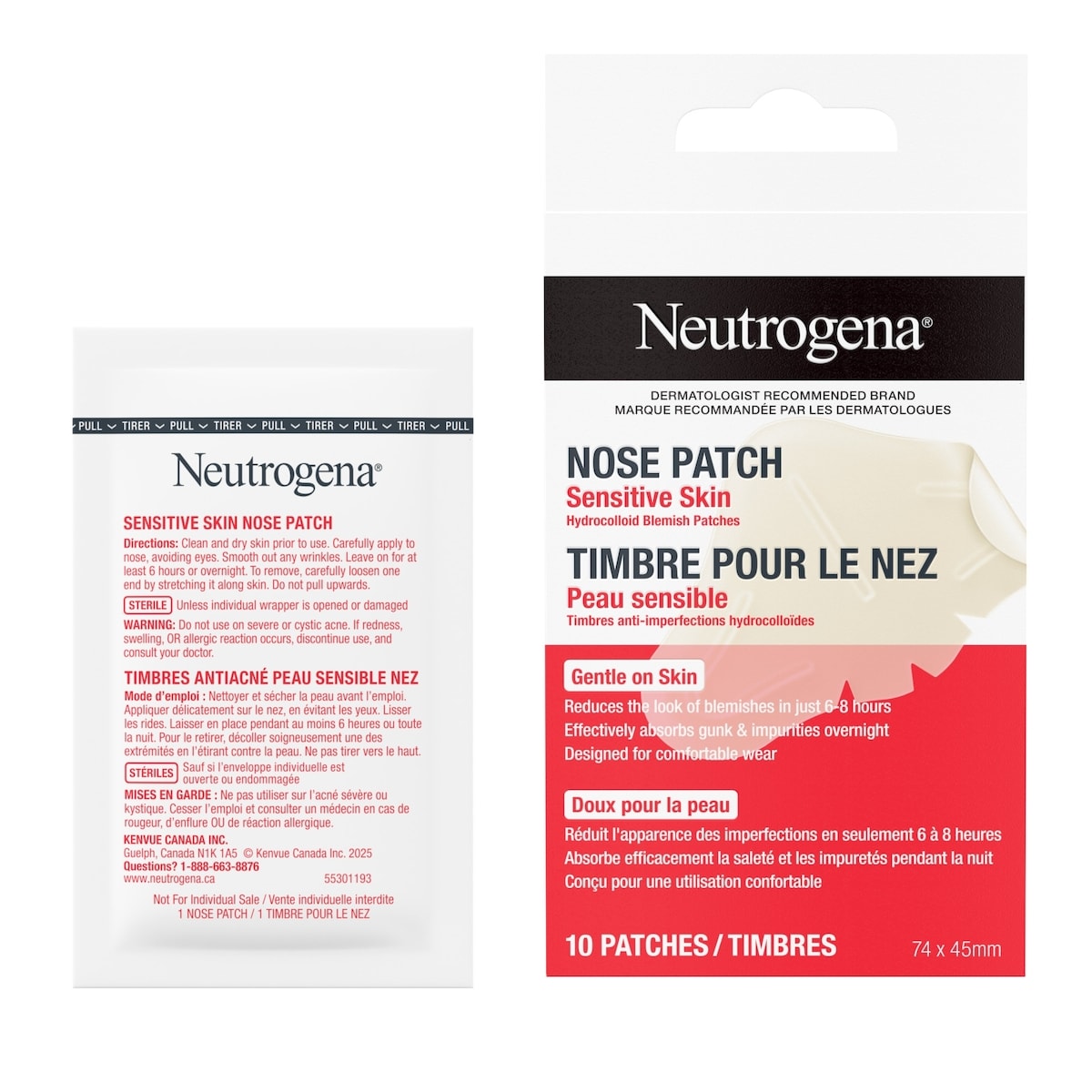 Timbres anti-imperfections hydrocolloïdes nasaux pour peau sensible