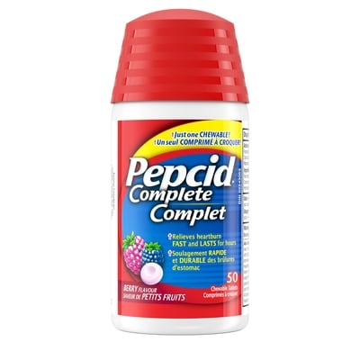 Complete Chewable Berry Tablets, Antacid + Acid Reducer for Heartburn