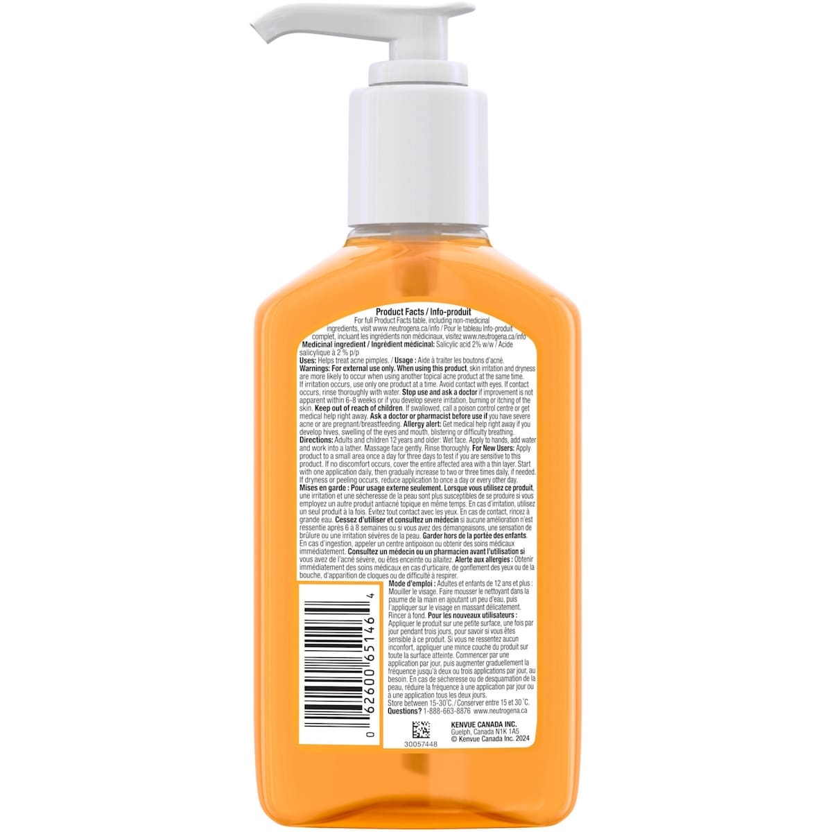 Nettoyant antiacné sans huile, sans parfum