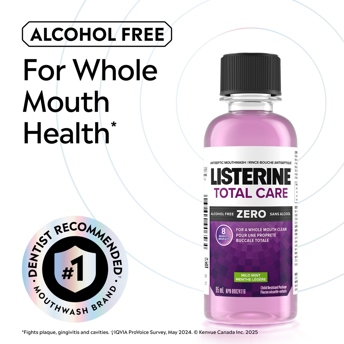 Rince-bouche Total Care Zero, sans alcool 95 ML