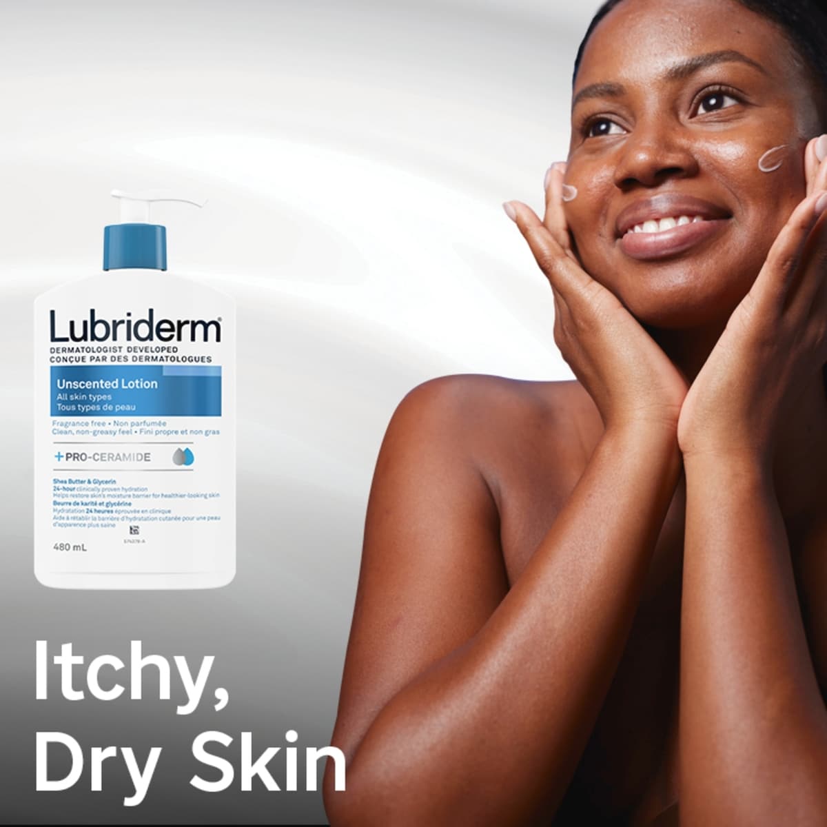 Lotion non parfumée, Beurre de karité et glycérine, Peau sèche, Hydratant pour les mains et le visage