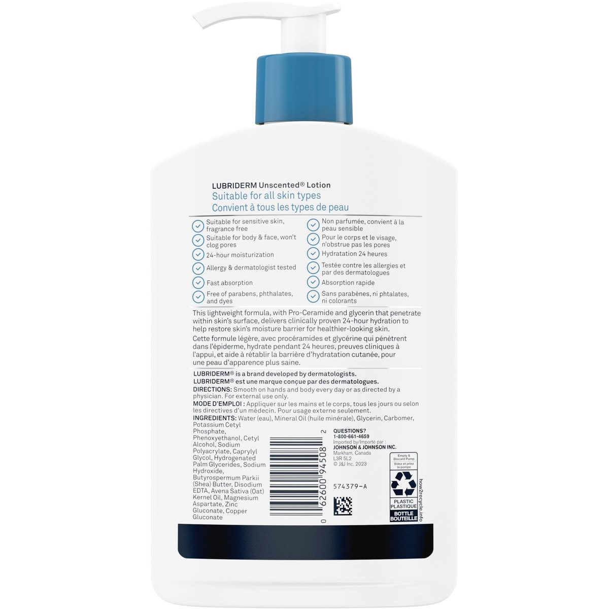 Lotion non parfumée, Beurre de karité et glycérine, Peau sèche, Hydratant pour les mains et le visage