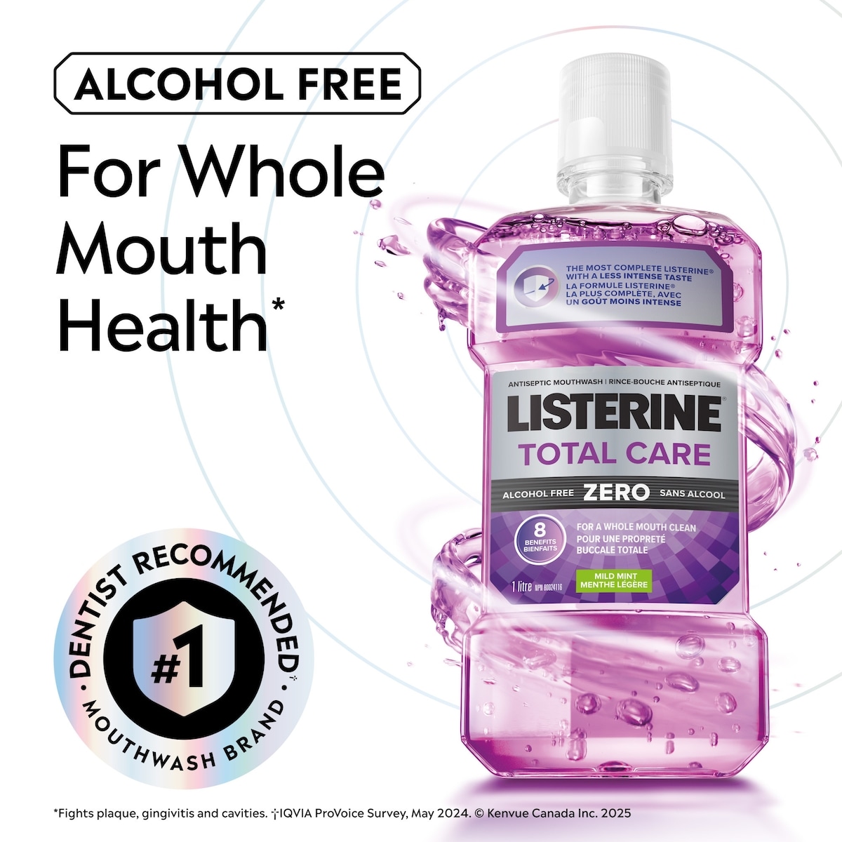 Total Care Zero Mouthwash, Alcohol Free 1L