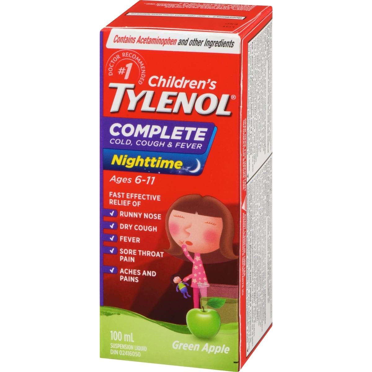 Complet, suspension orale pour enfants, rhume, toux et fièvre, pomme