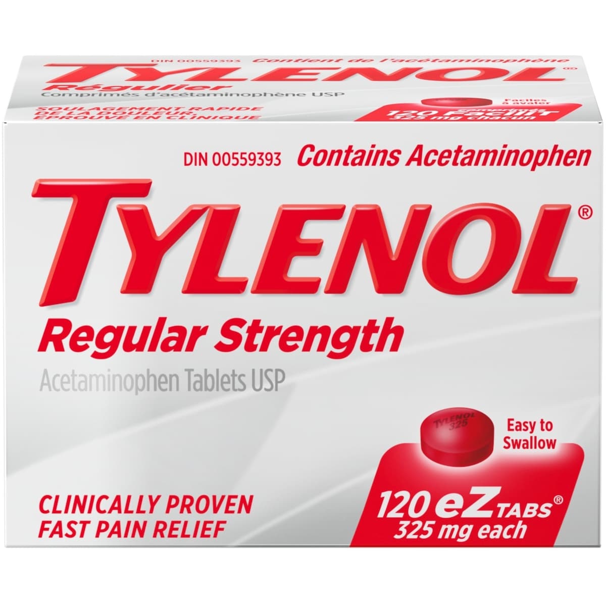 Acétaminophène à 325 mg, analgésique, régulier