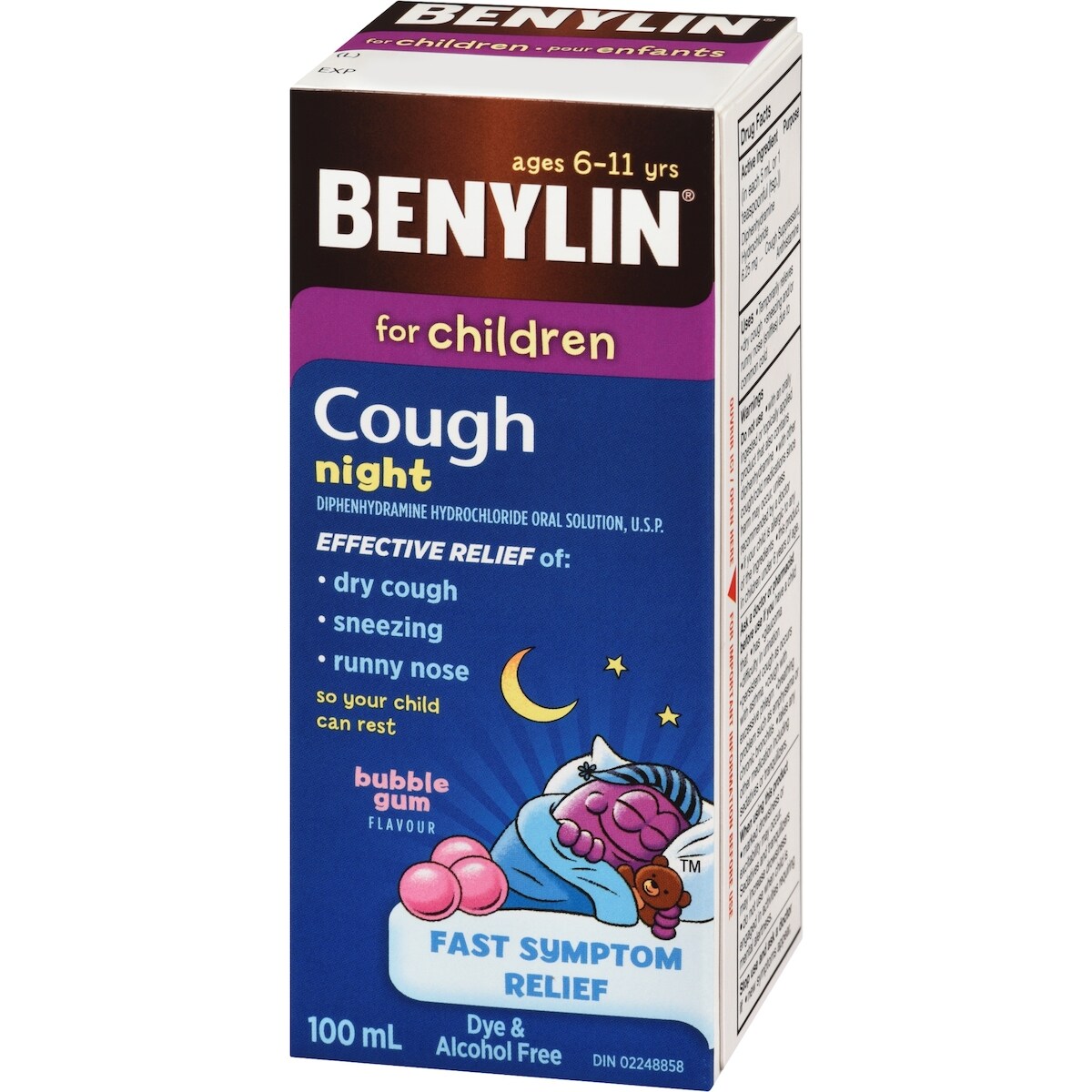 Sirop Toux, Nuit, pour enfants, saveur de gomme à bulles
