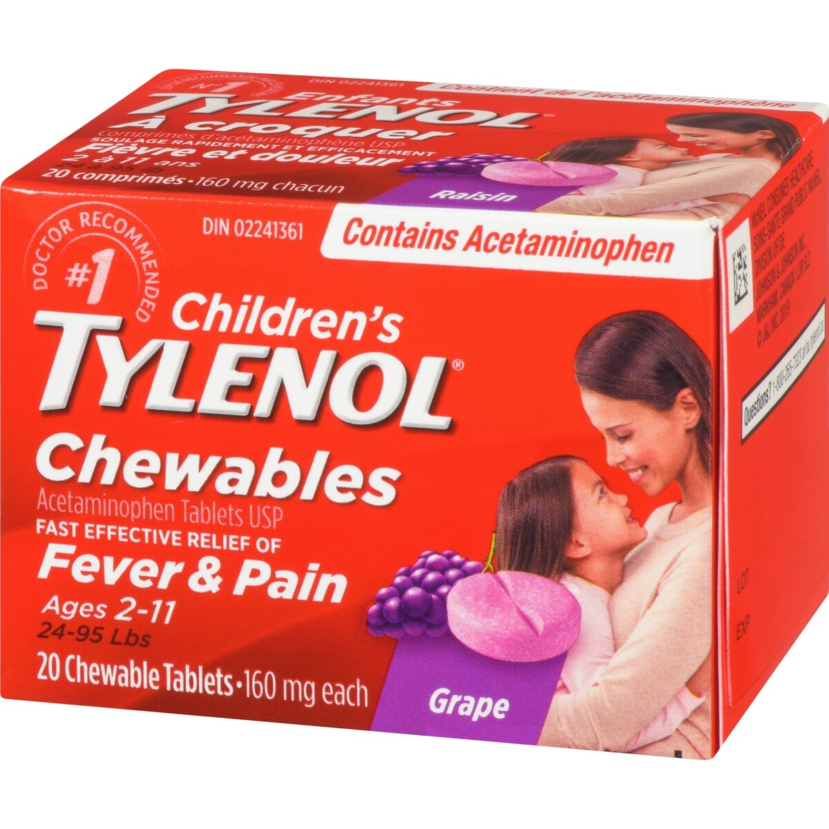 Children's Medicine, Fever & Pain, Chewable Tablets, Grape
