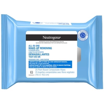 All In one makeup Remover fragrance free Facial Cleansing Wipes, Plant Based and Compostable