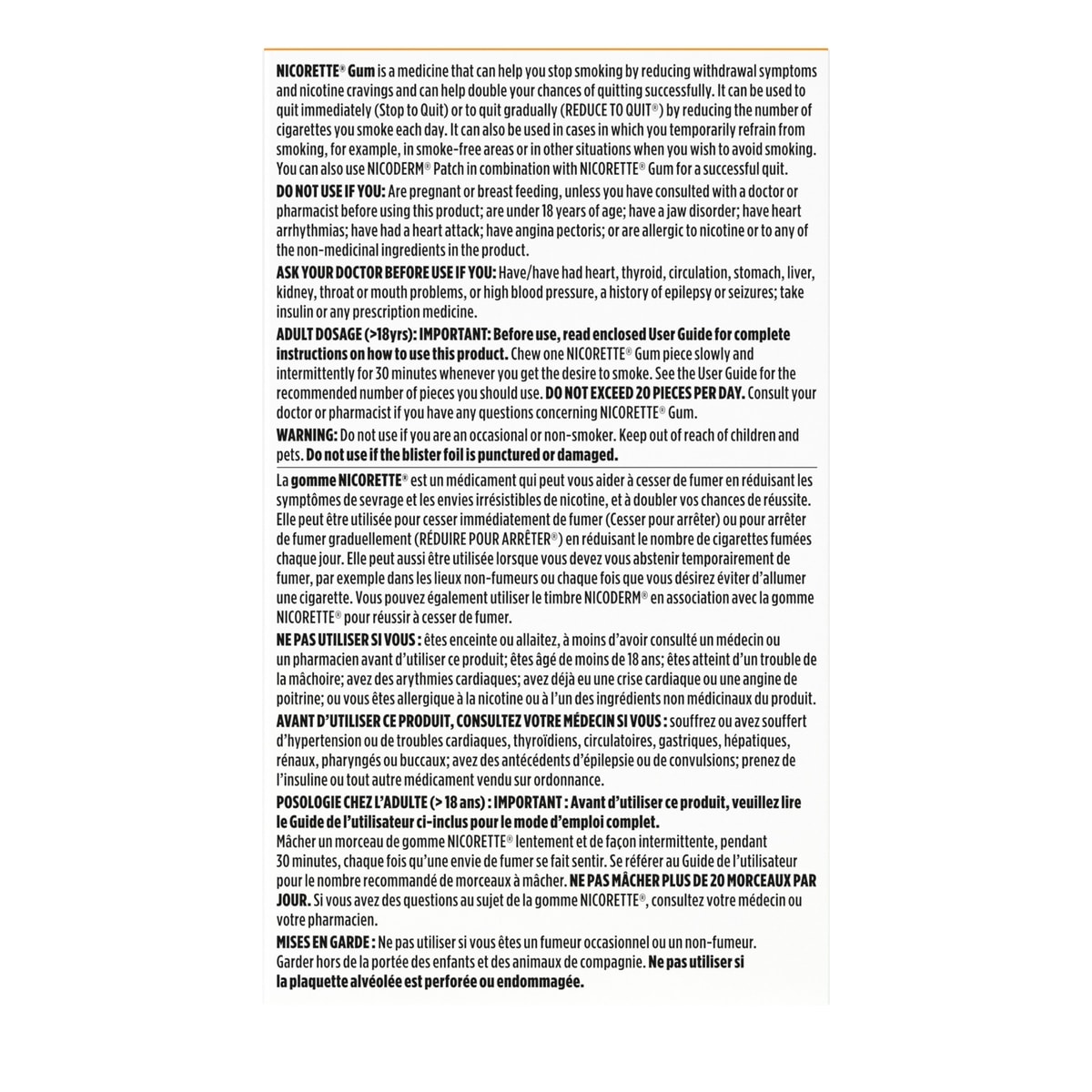 Gomme à 2 mg de nicotine