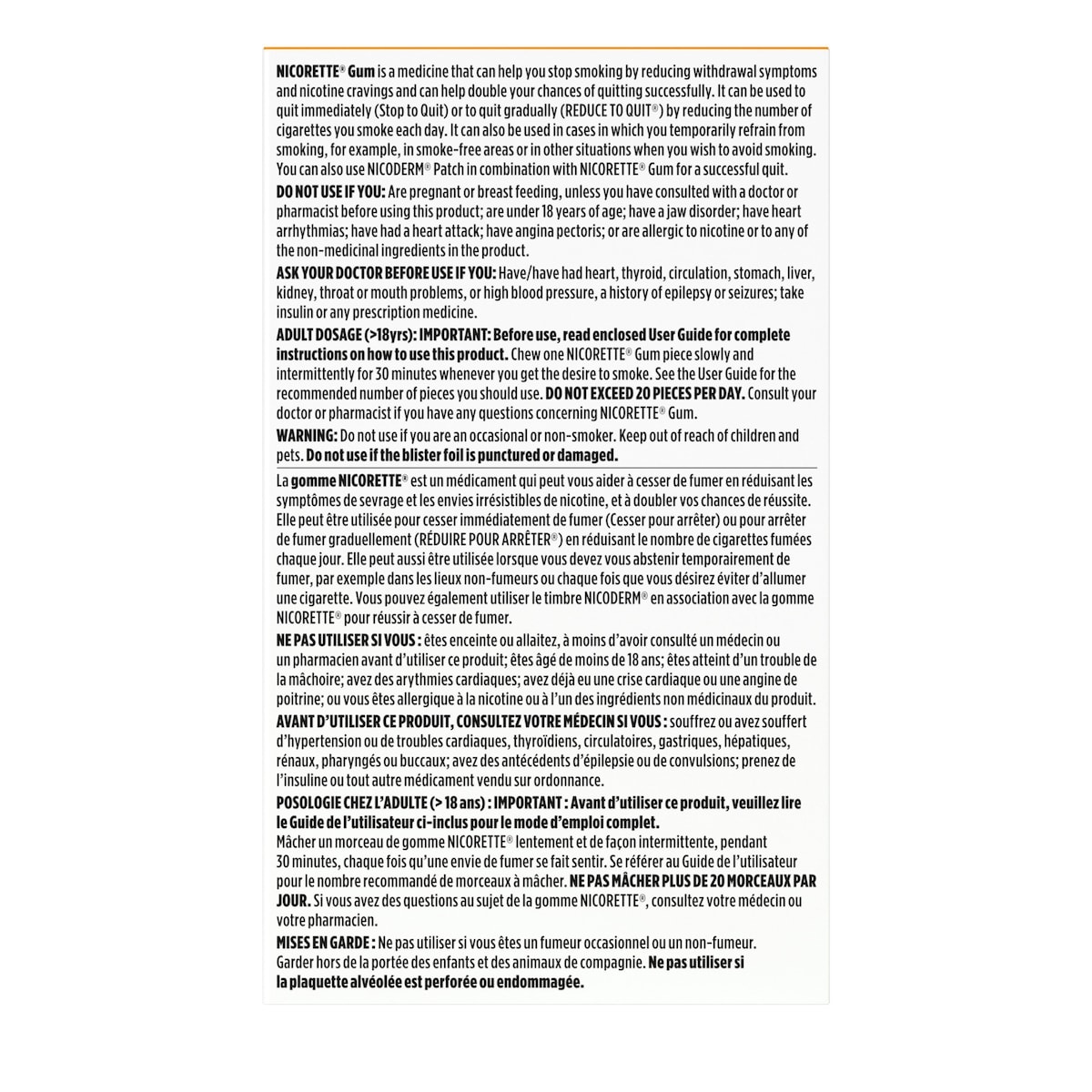 Gomme à 4 mg de nicotine