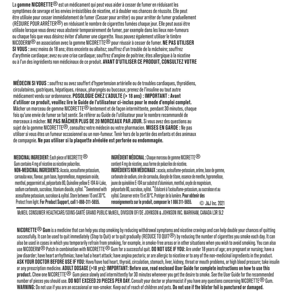 Gomme à 4 mg de nicotine