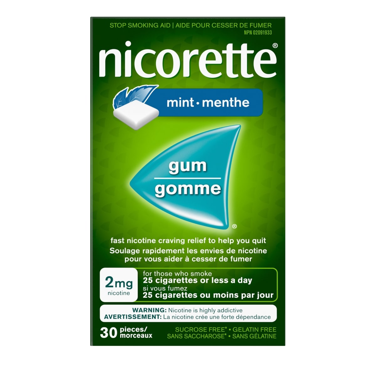 Gomme à mg de nicotine