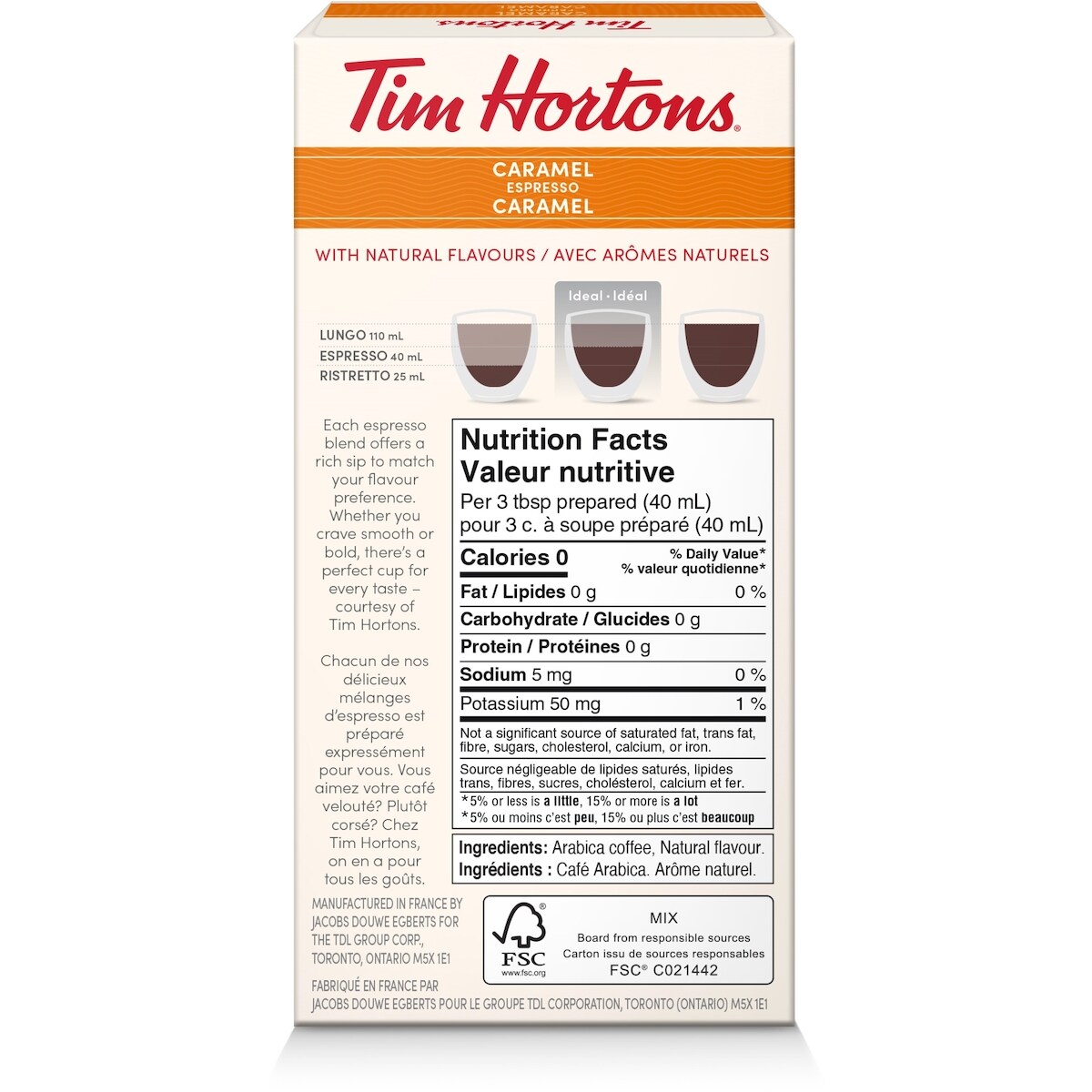 Tim Hortons Café Moulu Espresso Au Caramel 10ea