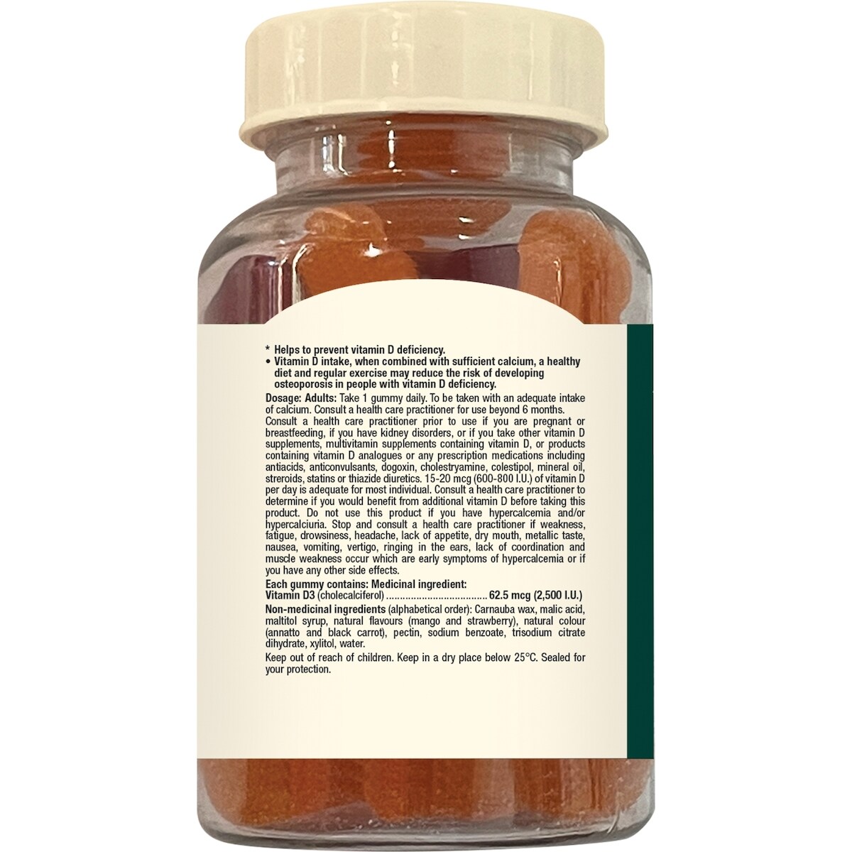 Vitamin D3 2500 UI gum sans sucre