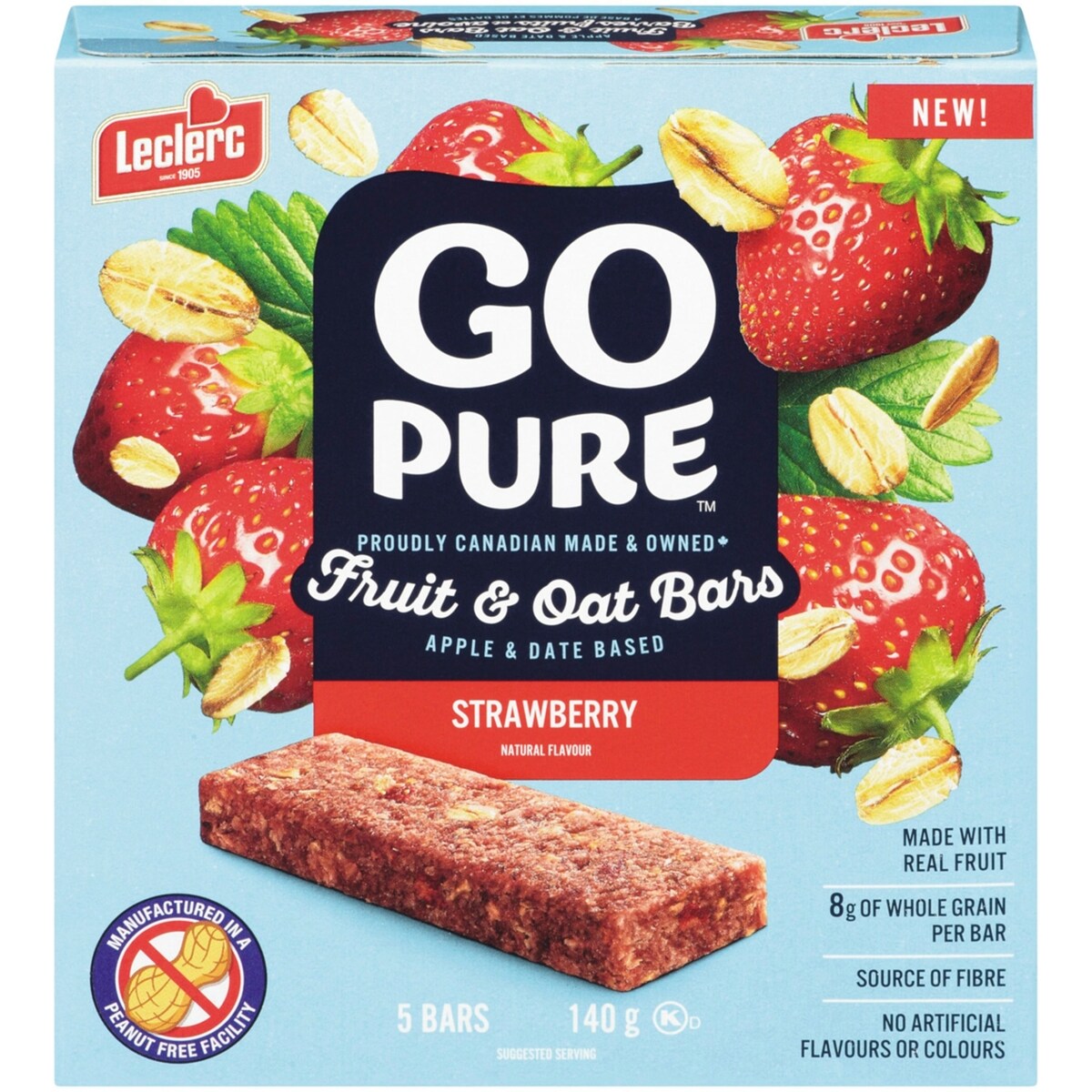 Barres aux fruits et à l'avoine fraise Go Pure