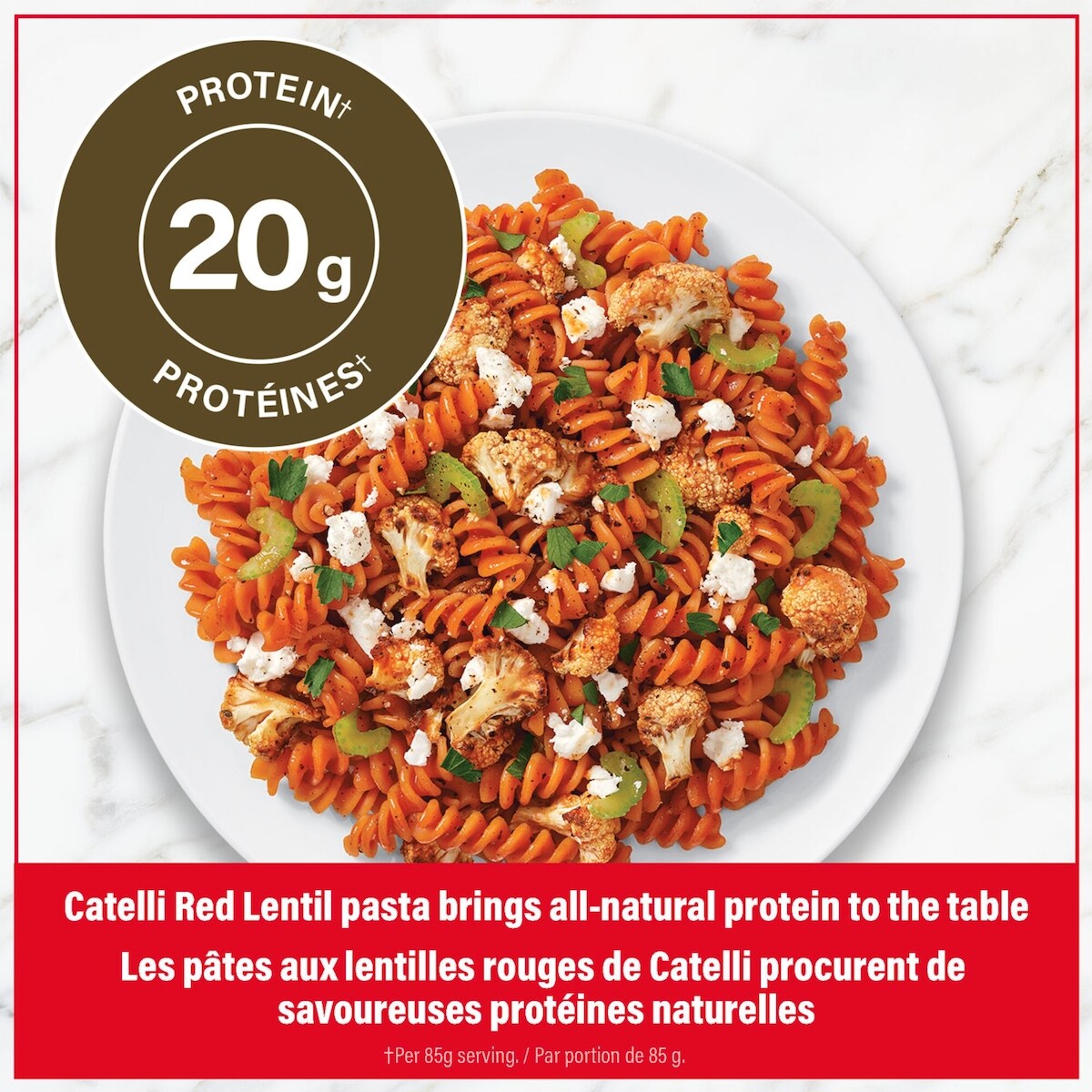 Pâtes Lentille Rouge, rotini