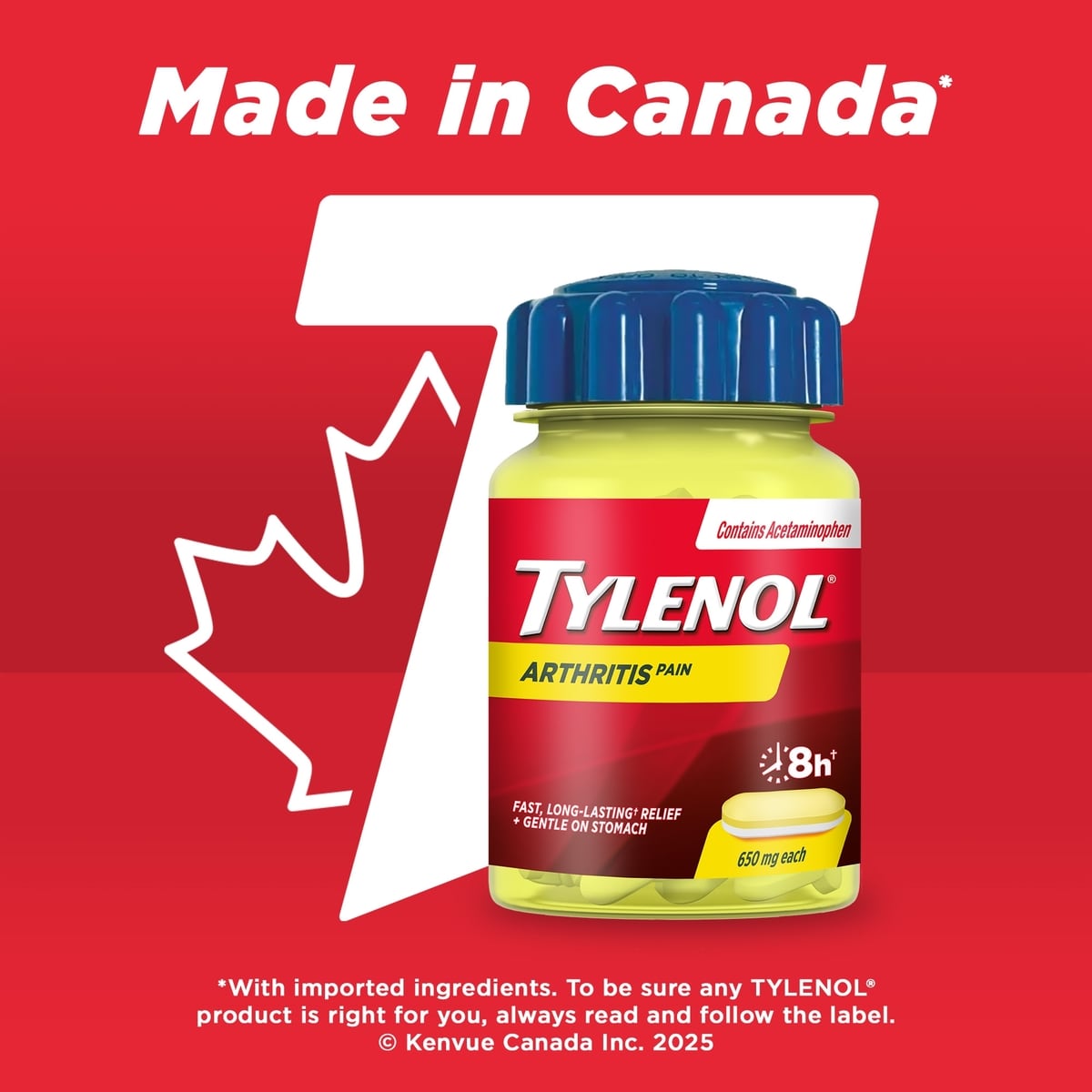 Acétaminophène à 650 mg, douleurs arthritiques