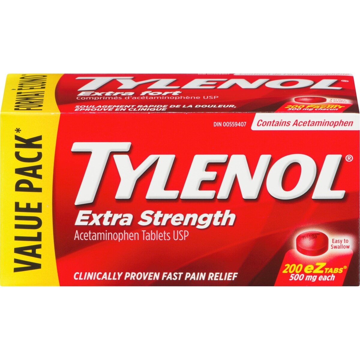 Extra Strength Pain Relief Acetaminophen 500mg EZTabs