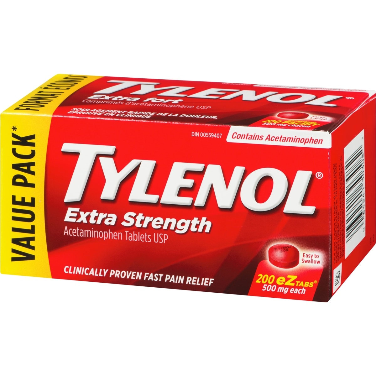 Extra Strength Pain Relief Acetaminophen 500mg EZTabs