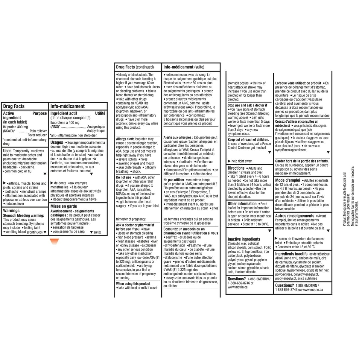 Analgésique à l’ibuprofène, Ultra fort, comprimés à 400 mg