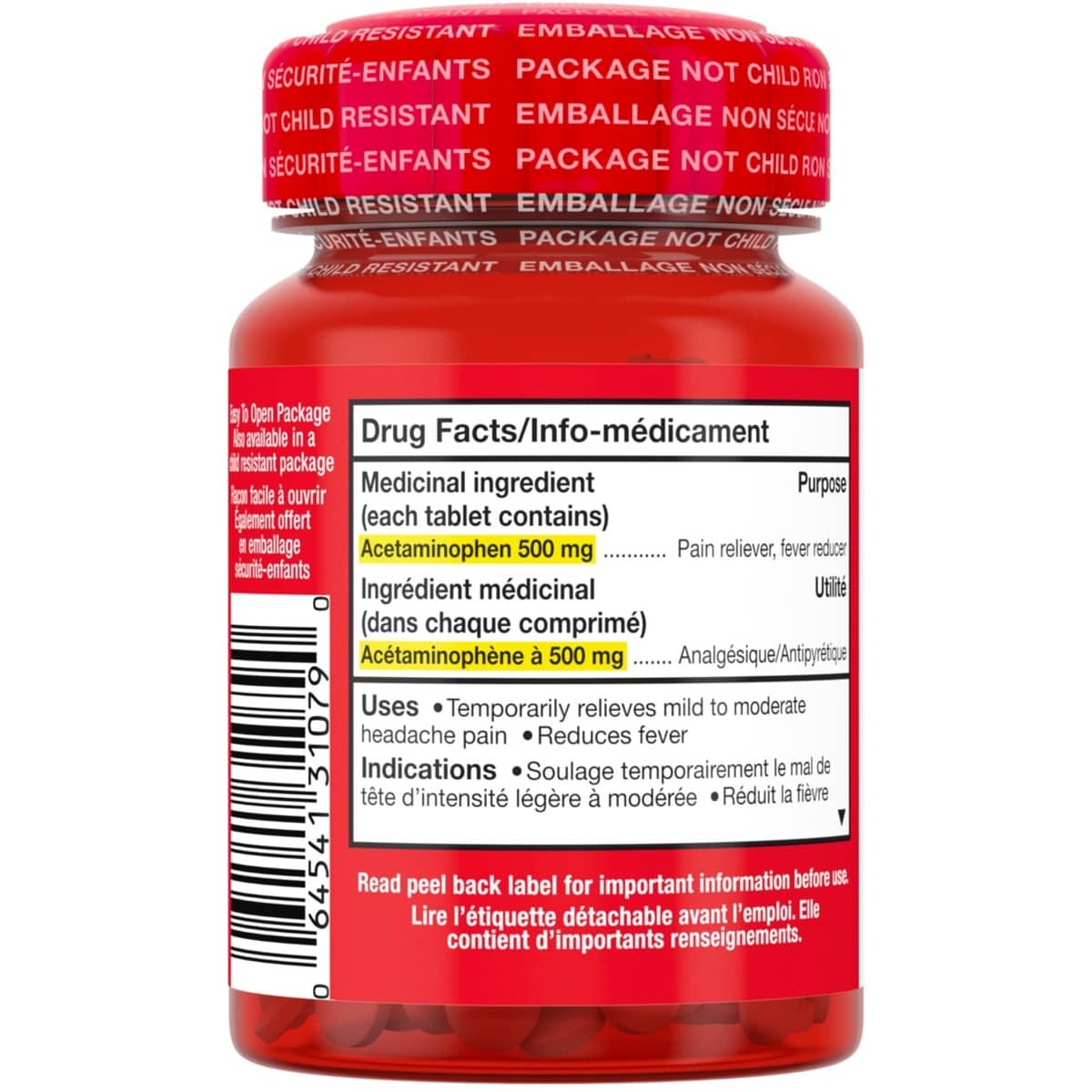 Extra Strength Pain Relief Acetaminophen 500mg EZTabs
