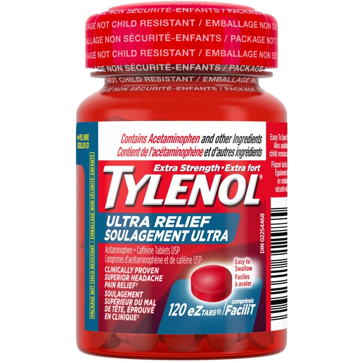 Acétaminophène à 200 mg, soulagement ultra
