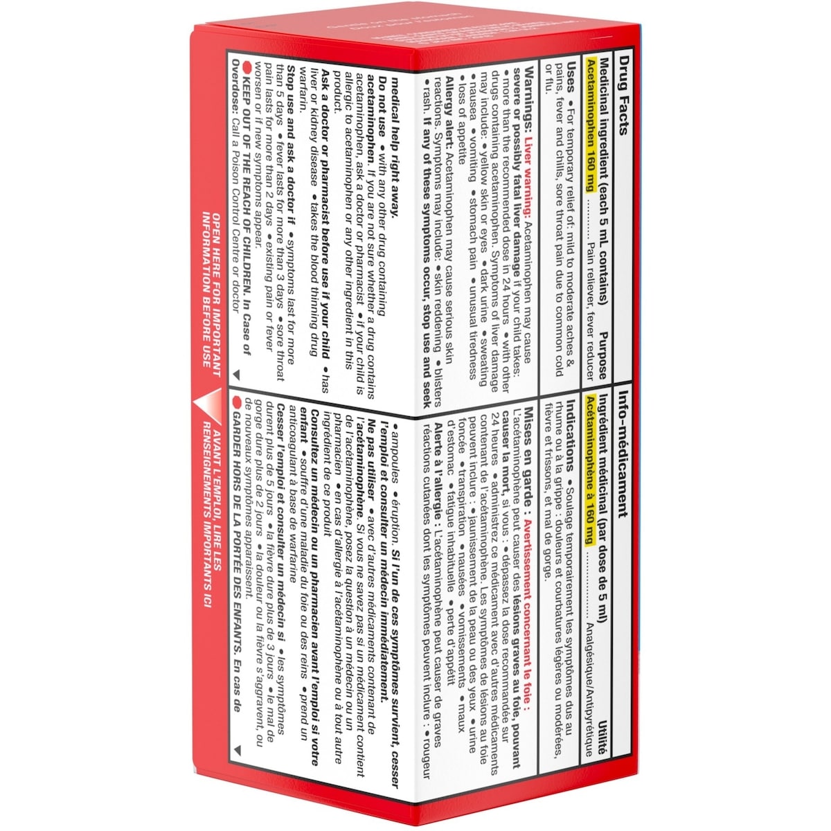 Suspension orale pour enfants, fièvre et mal de gorge, cerise