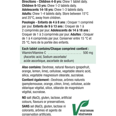 Chewable Vitamin C 500 mg Citrus Fruit Flavour 2