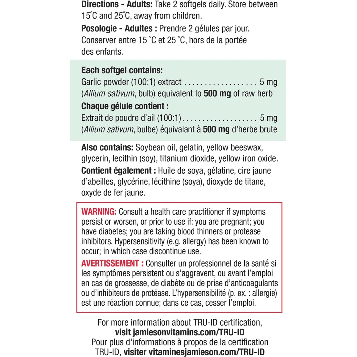 Odourless Garlic 500 mg