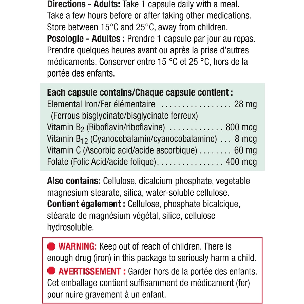 Fer - Formule douce 28 mg