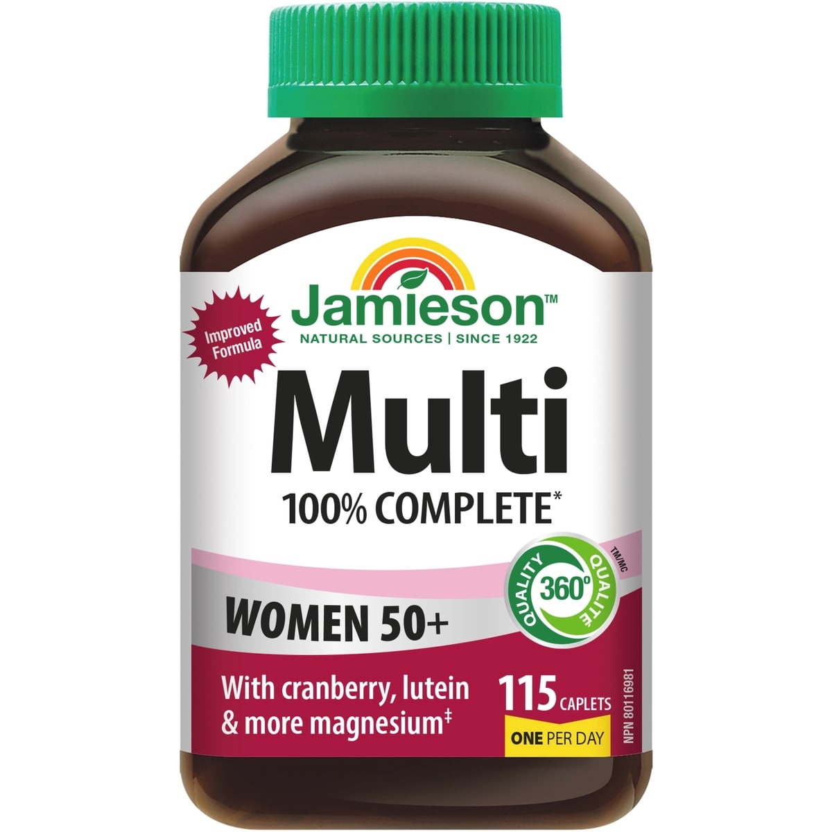 Multivitamine complète à 100 % pour femmes 50+ 115 ct