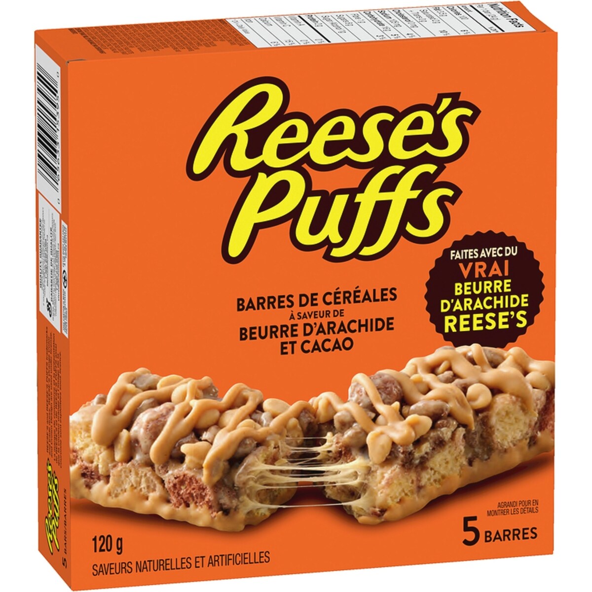 Délices Reese's Puffs Barres de céréales à saveur de beurre d'arachide et cacao
