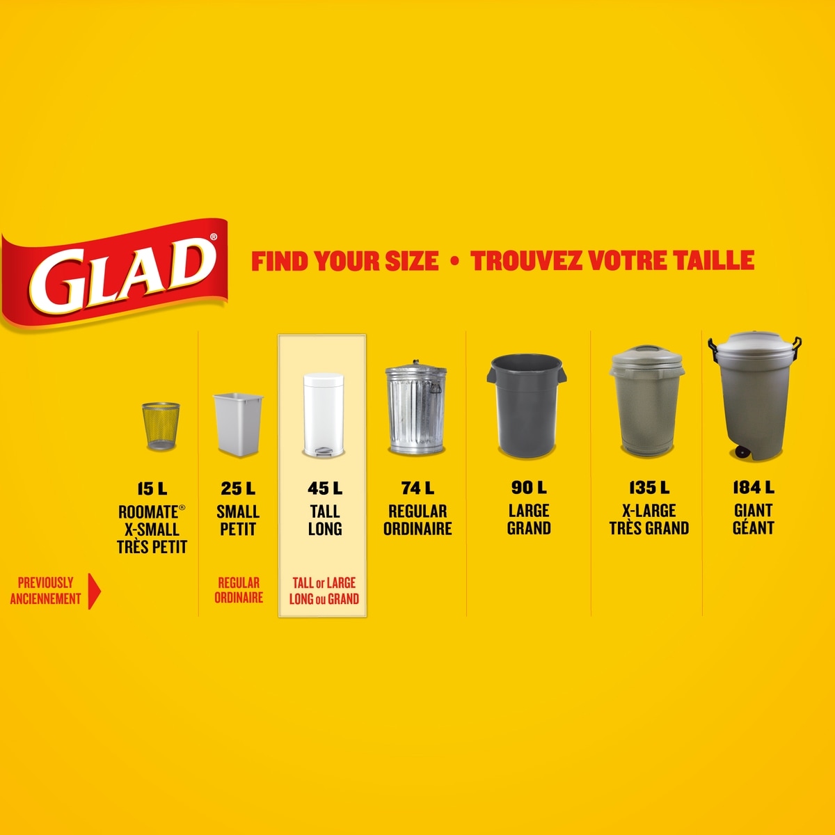 Sacs blancs longs 45 l