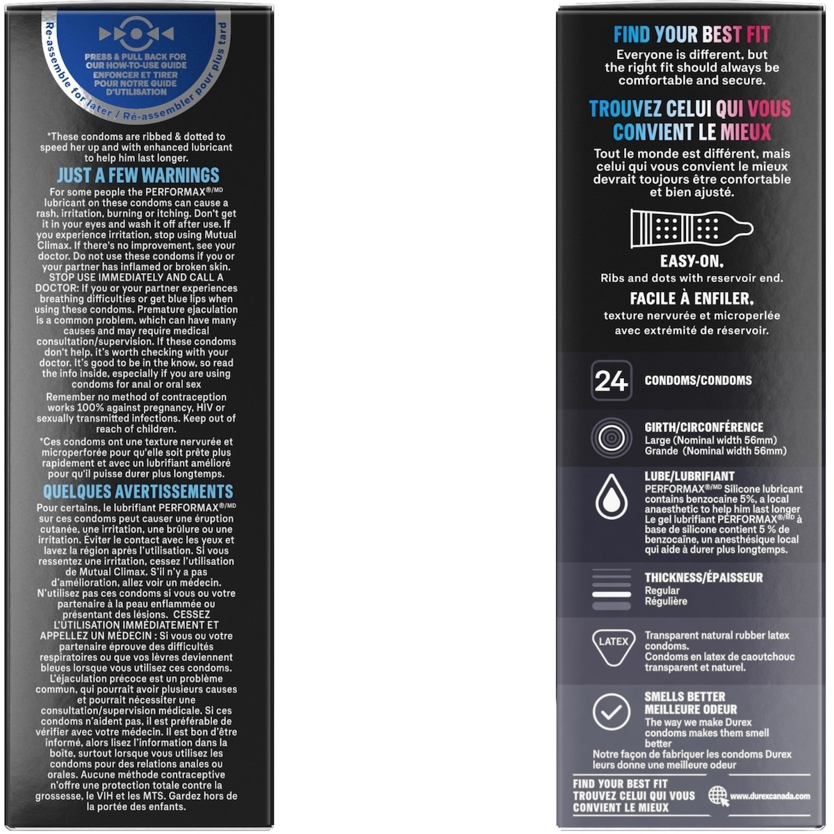 Condoms Durex Orgasme Mutuel nervurés