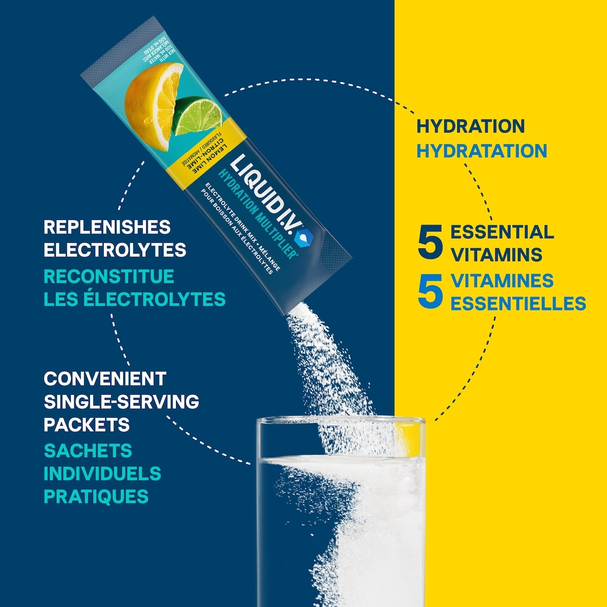 Liquid IV Mélange boisson électrolytes Citron-lime CT