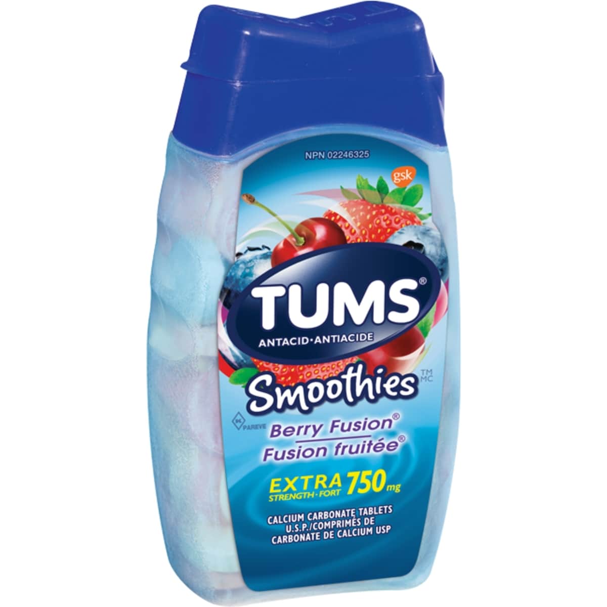 Tums Extra Strength Smoothie Berry Fusion 60 count