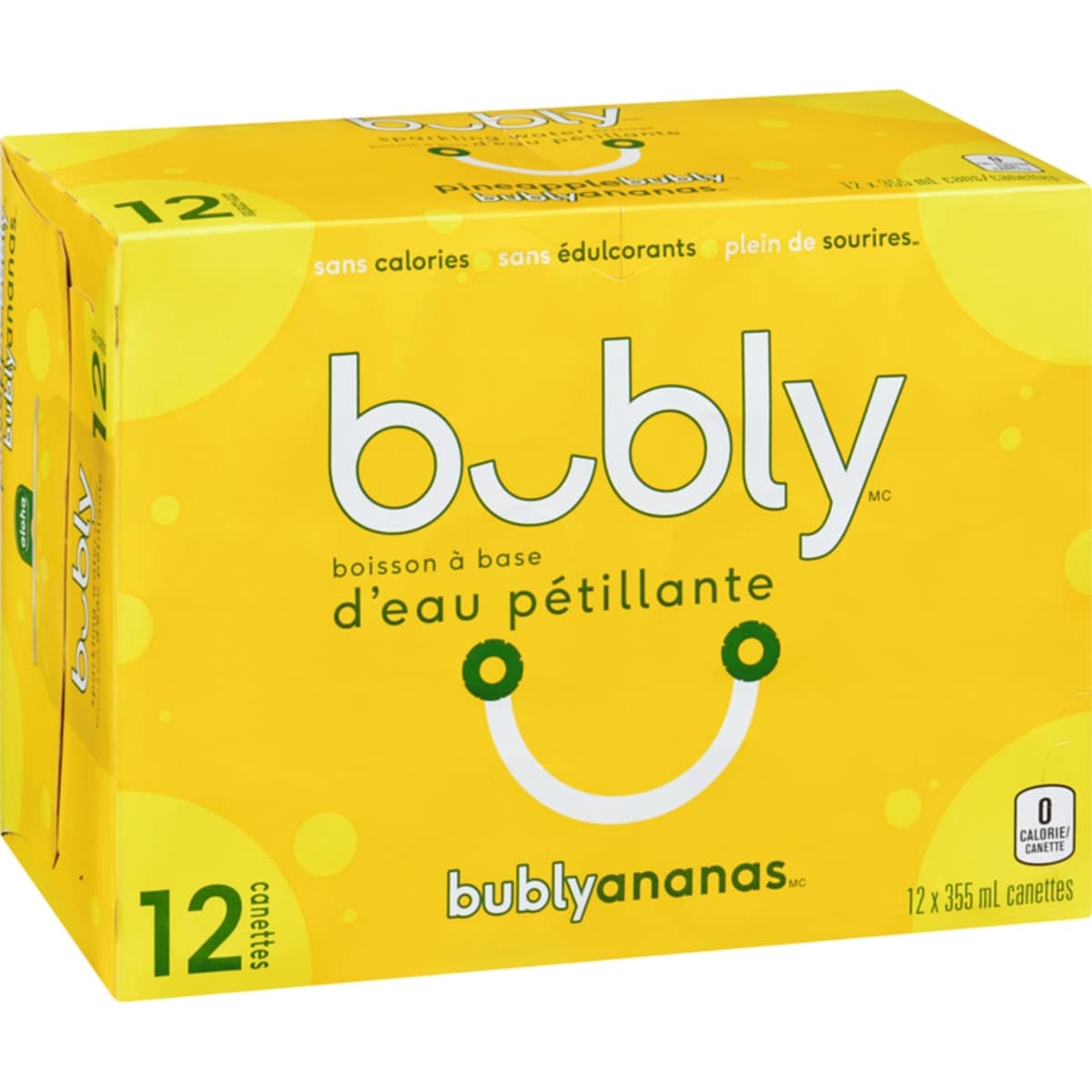Boisson à base d’eau pétillante bubly ananas