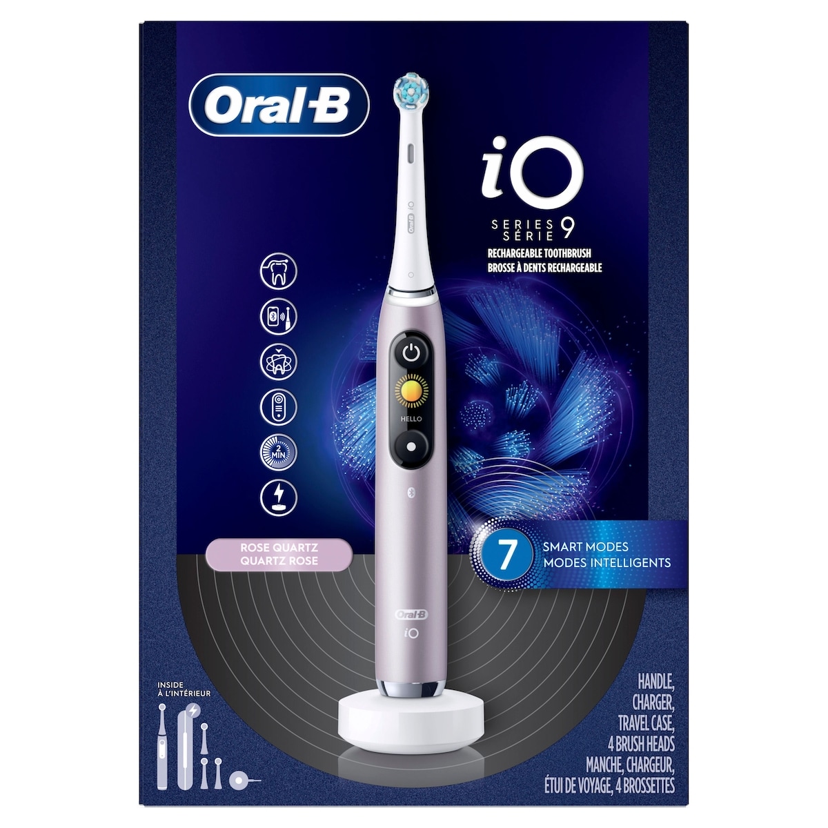 Oral-B iO9 Electric Toothbrush, Rose Quartz