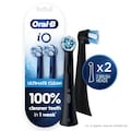 Oral B Brossettes de rechange Nettoyage optimal pour brosse à dents Oral-B iO, Noires, 2 unités
